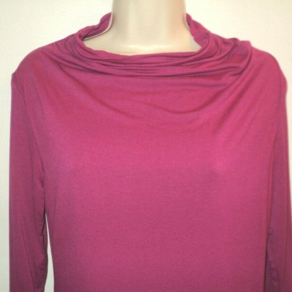 Patrizia Luca Milano Top M Magenta Mock Turtleneck - Picture 2 of 7